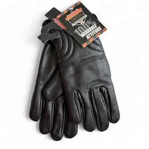 Interstate Leather Womens Soft Black Motorcycle Gloves Size Small 1 Pair New